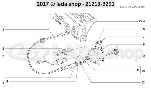 Original LADA 21214-3802822, Snelheidsmeter aandrijfhuis