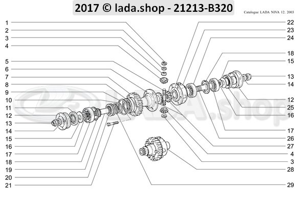 Original LADA 2121-1802162, Volkshuisvesting. differentiaal