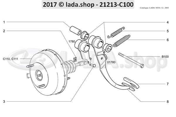 Original LADA 2103-3504016, Axe de poussoir