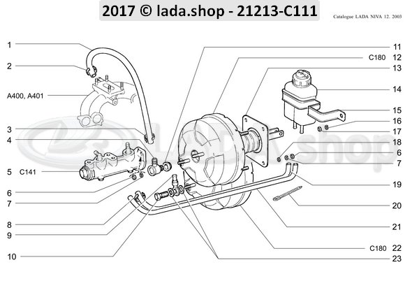 Original LADA 2103-3510010-10, Vacuüm servo-eenheid
