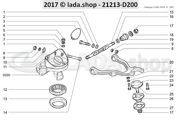 Original LADA 0000-1006142721, Boulon M12x1.25x70