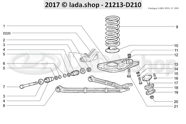 Original LADA 2121-2904021, lower suspension arm. LH