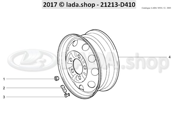 Original LADA 2121-3101040, Ecrou de roue