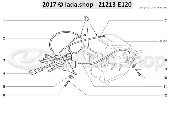 Original LADA 21213-8109121, Cable de volet dadmission
