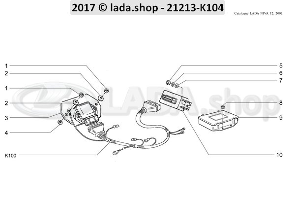 Original LADA 2107-3763010-20, Bloque de mando AFR 314012