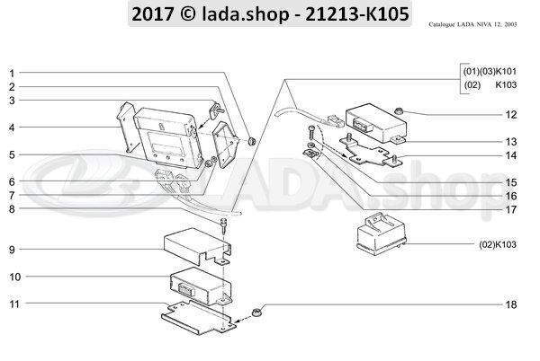 Original LADA 21214-3840010, besturing