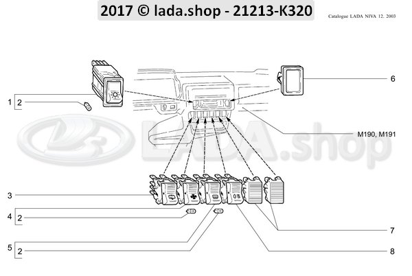 Original LADA 2104-3709612, Switch. achterruit wisser