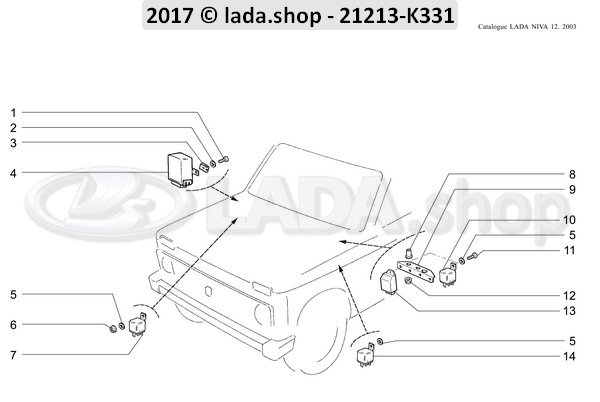 Original LADA 21061-3747110-10, Relais de rappel de ceinture de securite