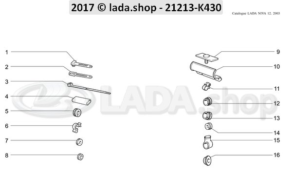 Original LADA 2103-3724128-10, Grommet