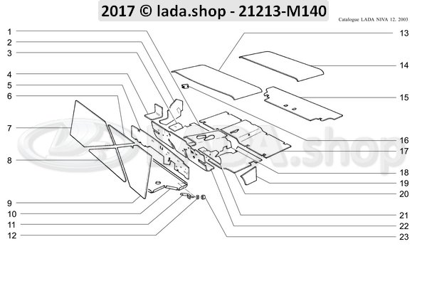 Original LADA 2121-5002038, Floor insulation. front RH