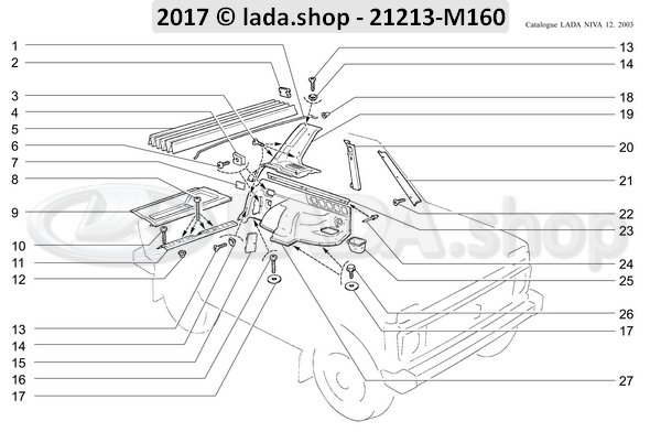 Original LADA 2121-5004286, vierkantmoer