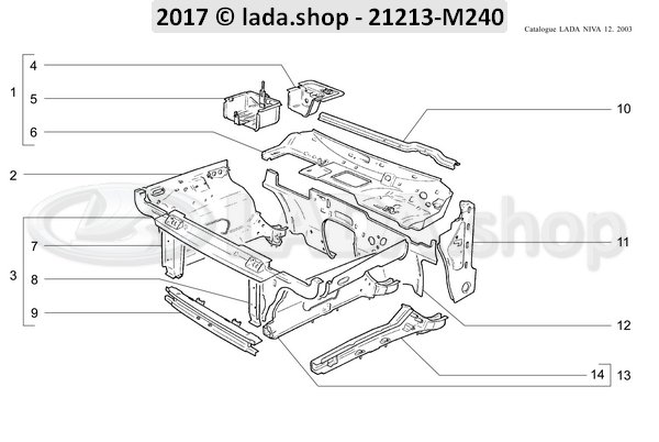 Original LADA 2121-8401440, Post. facing assy