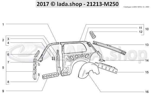 Original LADA 2121-5401127, Verstaerkungsblech Links