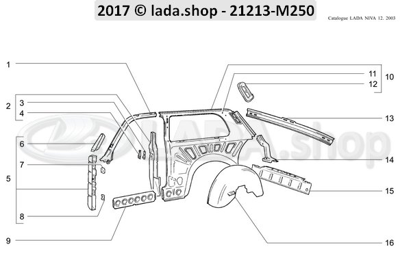 Original LADA 2101-6206123, Hinge plate