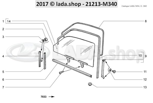 Original LADA 21213-6103282, Fensterabdichtung. rechts