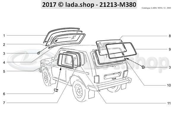 Original LADA 2121-6303018, Heckscheibengummi