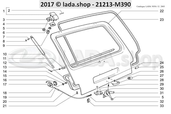 Original LADA 21213-6302010, Tapizado del porton