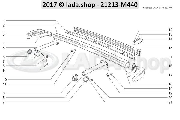 Original LADA 2121-2804152-10, Recubrimiento lateral der.