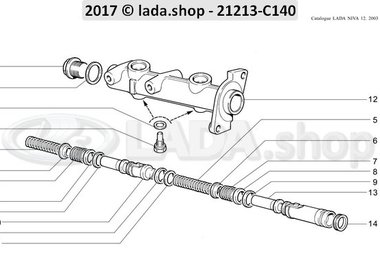 21213-3505090 Connection piece main brake cylinder lada niva
