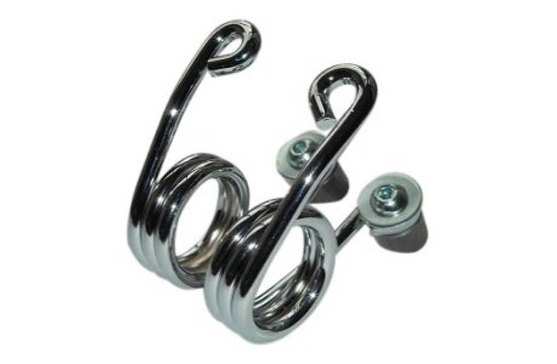 Haarspeld Motor Zadel Veren Chroom 3 inch met Bevestigingskit