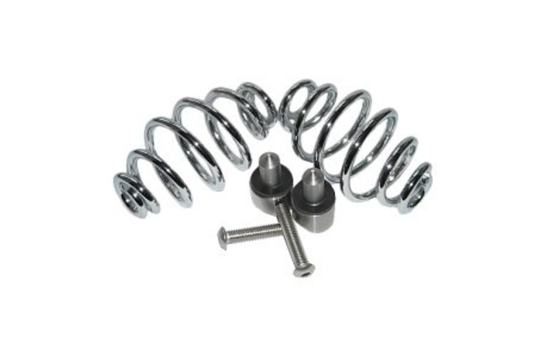 Motorrad Sitz-Federn chrom 4 Zoll mit Befestigungsset