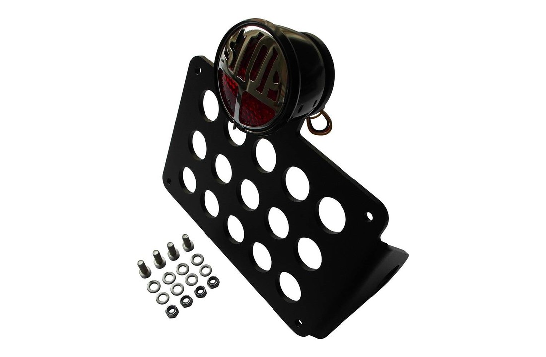 Seitlicher Kennzeichenhalter mit Bremslicht für Motorräder