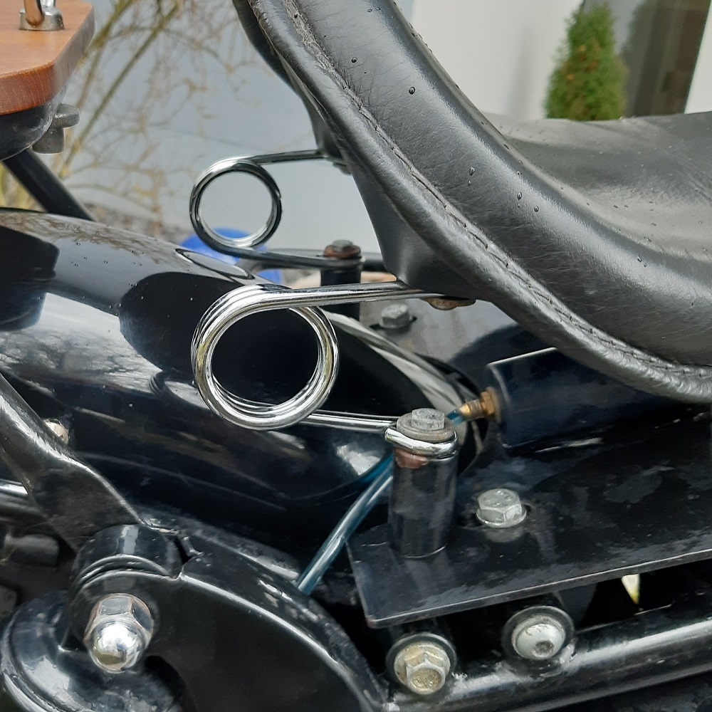 Haarspeld Motor Zadel Veren Chroom 2 inch