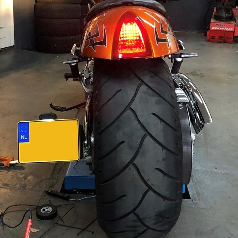 Side Mount kentekenplaathouder voor motorfiets met LED Kentekenlamp