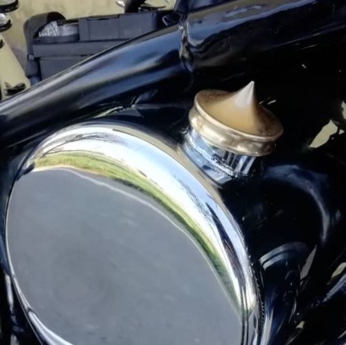 Öl Tankdeckel - für Harley Davidson - Messing - Kein Ölmessstab