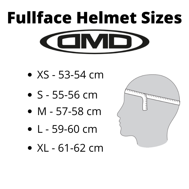 Helmet Sizes Fullface DMD - Kollies Parts