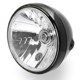 7 "Koplamp zwart sidemount met LED-ring voor parkeerlicht