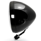 7" Headlight black sidemount with LED ring for parking light