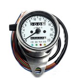 Mini-Tacho 60 mm mit LED-Steuerung, weißes Zifferblatt