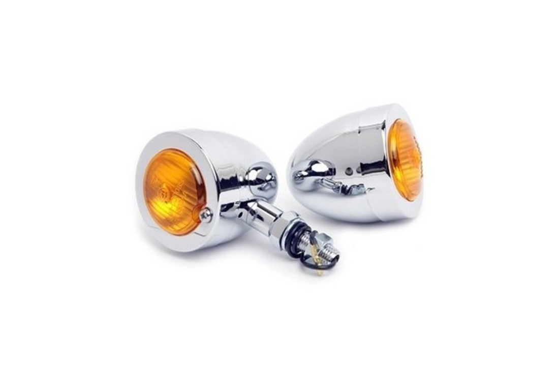 Bullet-Blinker, verchromt, flache Vorderseite