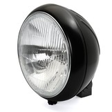 7" Headlight Classic ripped lens black grooved