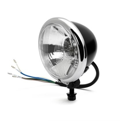 4,5" Old School Headlight black/chrome