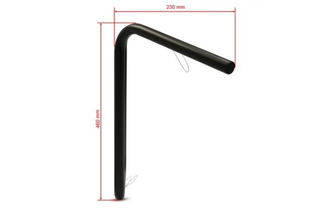 "Big Ape" handlebar, 1" inch black coated