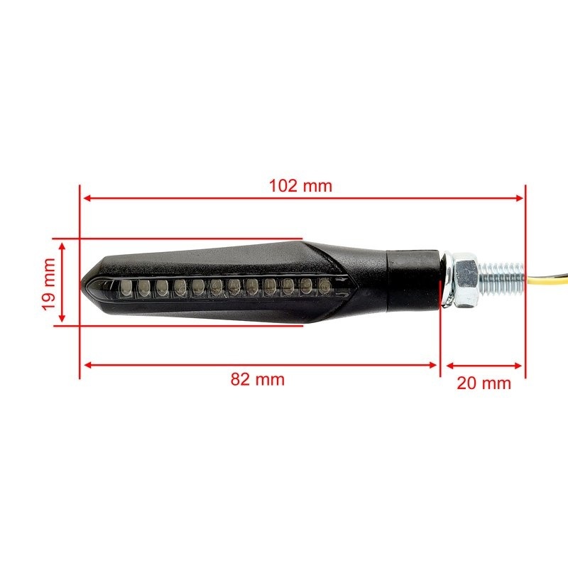 LED indicators black sequential (2 pieces), ECE