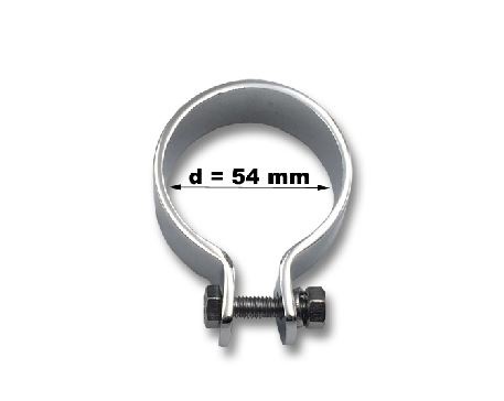 54 mm Auspuff-Klemmrohrverbinder, verchromter Stahl