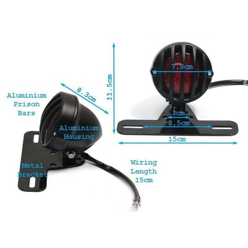 Black Aluminum Prison Tail Light LED with Bracket
