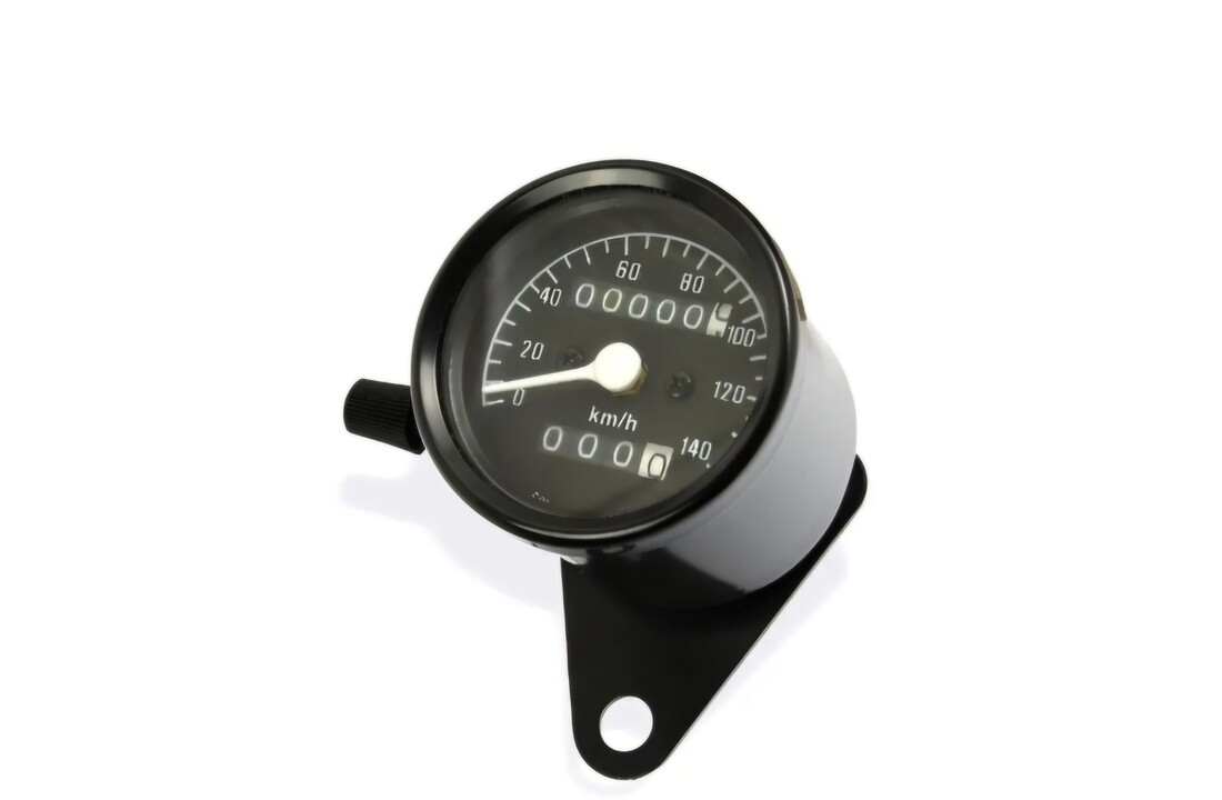 Mini-Tachometer 60 mm, schwarz mit schwarzem Zifferblatt