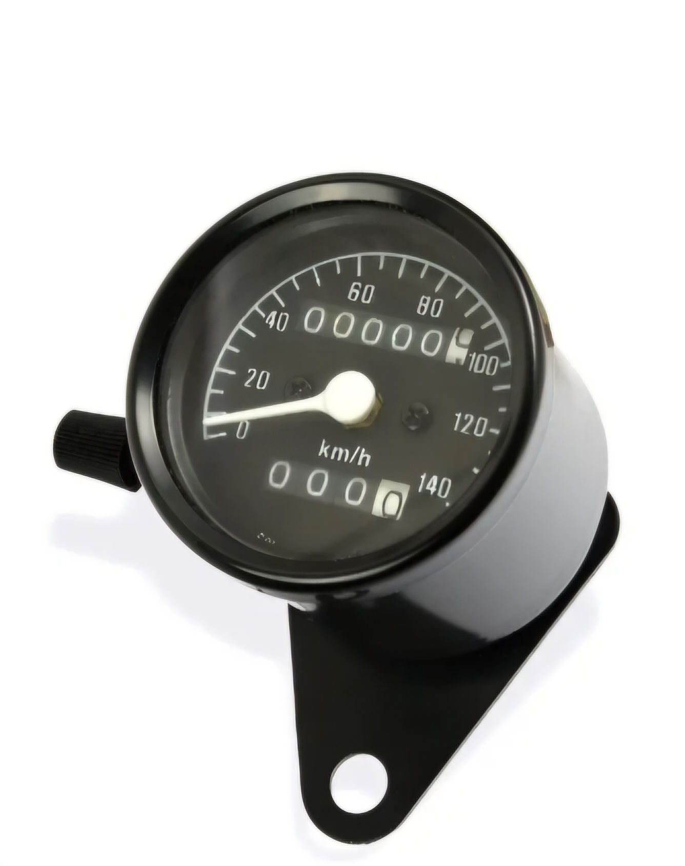 Mini speedometer 60 mm black with black dial