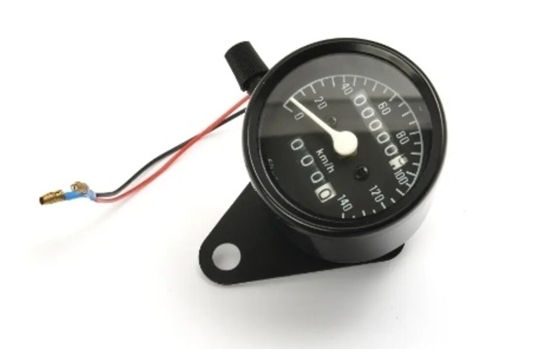 Mini-Tachometer 60 mm, schwarz mit schwarzem Zifferblatt