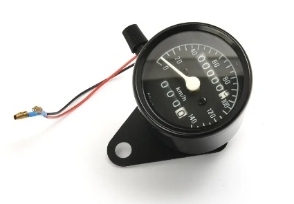 Mini speedometer 60 mm black with black dial
