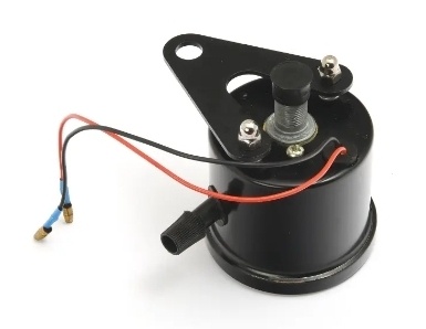 Mini-snelheidsmeter 60 mm zwart met zwarte wijzerplaat