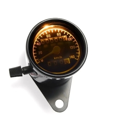 Mini speedometer 60 mm black with black dial