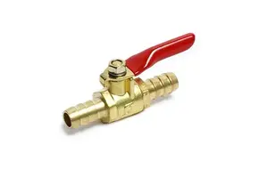 Brass fuel tap for in-line installation, 8 mm (5/16")