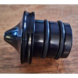 Oil tank plug made of anodized black aluminum