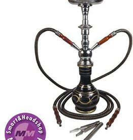 Shisha Black 47cm, two hoses