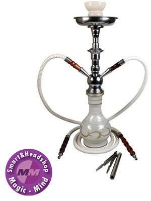 Shisha White 47cm, two hoses